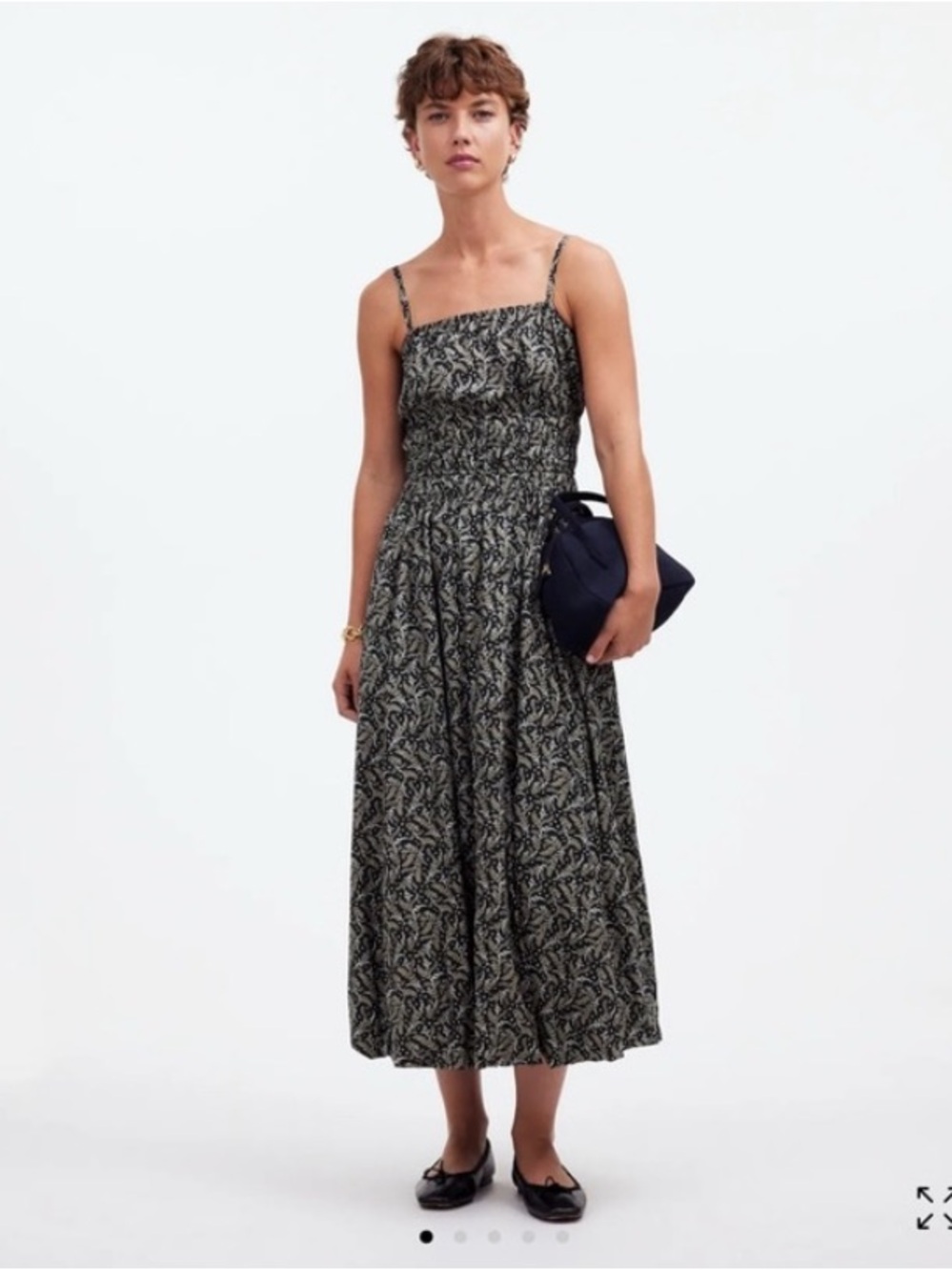 Madewell Sleeveless Bubble-Hem Midi Dress in Floral Womens 6